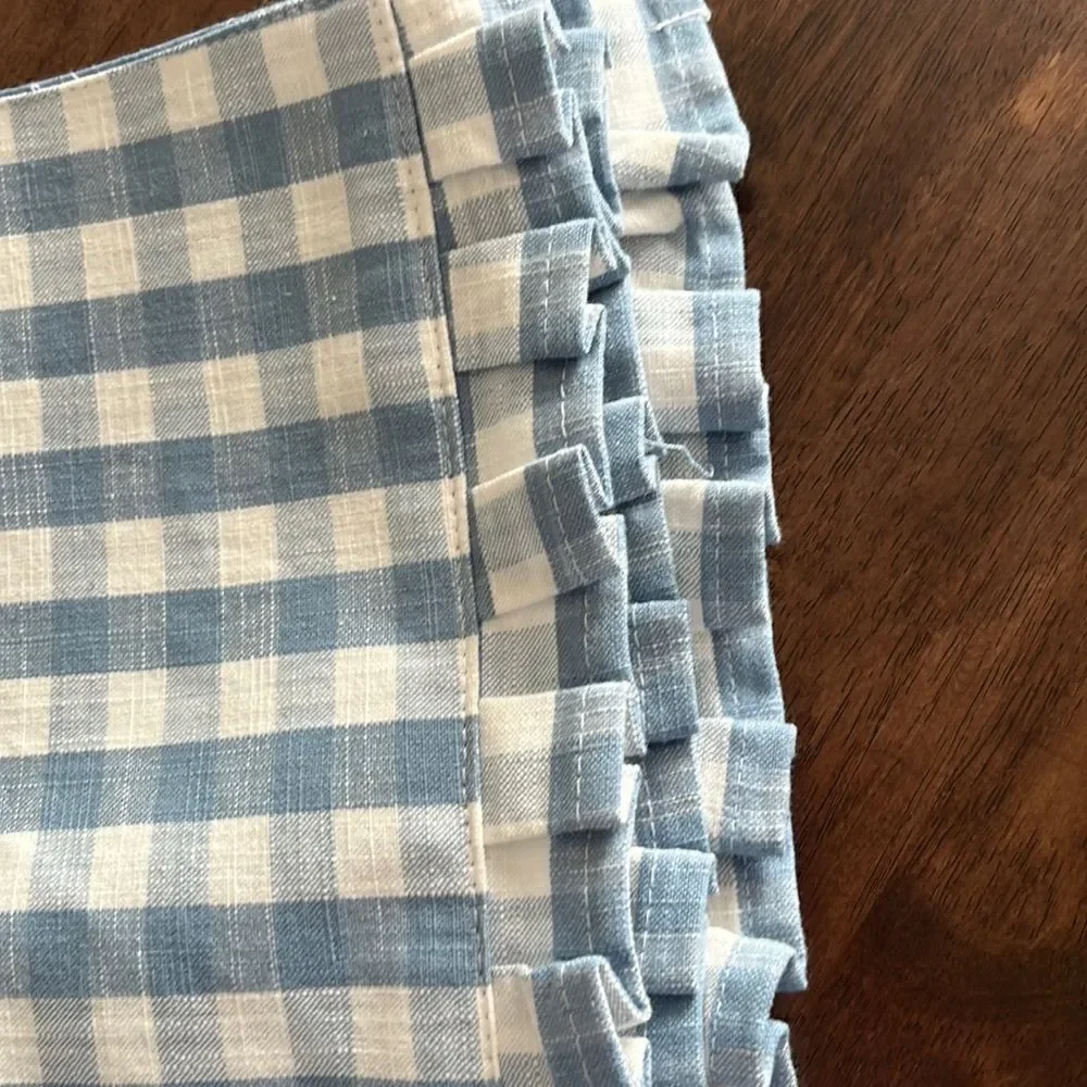 Set (4) Custom Easter 14” by 19” Cotton Easter Blue Gingham Placemats